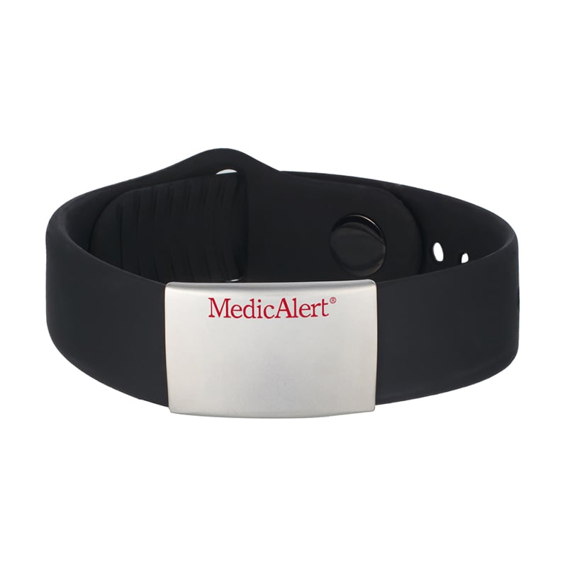 Performance Silicone Medical ID Bracelet Black, Black, large image number 0